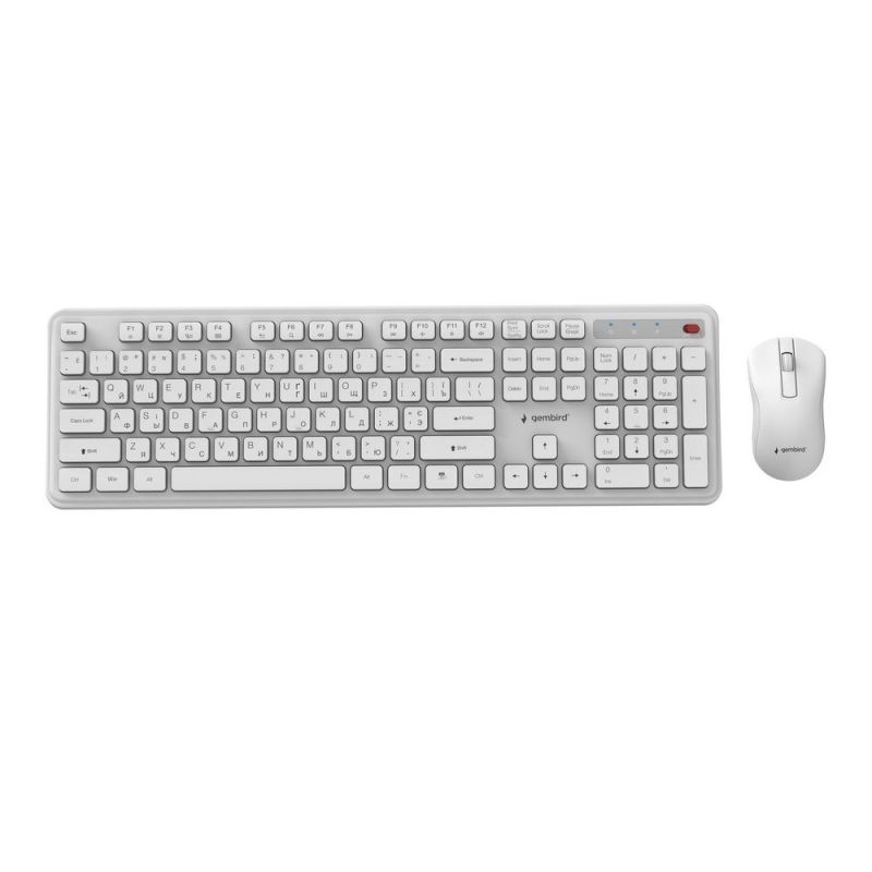 Комплект (клавіатура, миша) бездротовий Gembird White (KBS-WPS-01-W-CYRL)