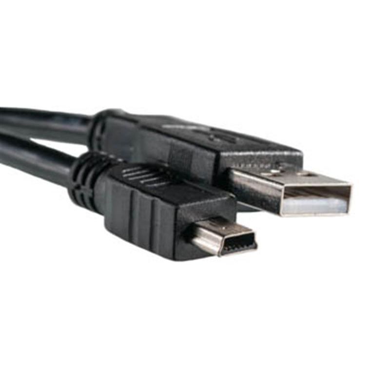 Кабель PowerPlant USB2.0(AM)-MiniUSB(AM), 0.5м, Black (KD00AS1219)