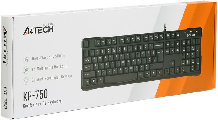 Клавиатура A4Tech KR-750 Ukr Black (KR-750 USB (Black))