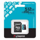 Карта памяти MicroSDXC  512GB UHS-I/U3 Class 10 Kingston Canvas Go! Plus R200/W160MB/s + SD-адаптер (SDCG4/512GB)