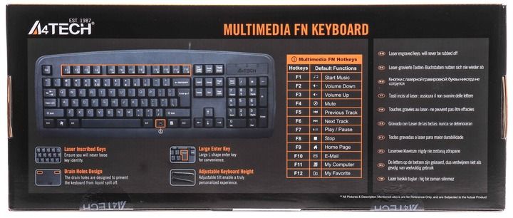 Клавіатура A4Tech KB-720 Black (KB-720 USB (Black))