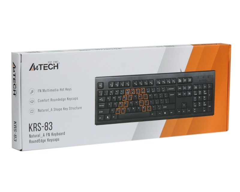 Клавiатура A4tech KRS-83 Black (KRS-83 USB (Black))