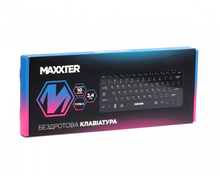 Клавiатура бездротова Maxxter Black (KBW-C01B-UA)