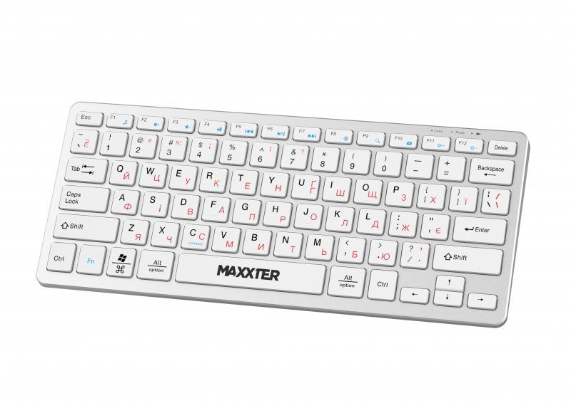 Клавiатура бездротова Maxxter Silver (KBW-C01S-UA)