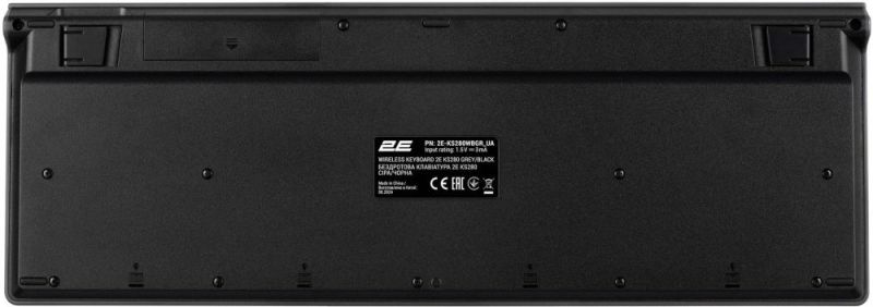 Клавіатура бездротова 2E KS280 WL/BT EN/UKR Grey/Black (2E-KS280WBGR_UA)