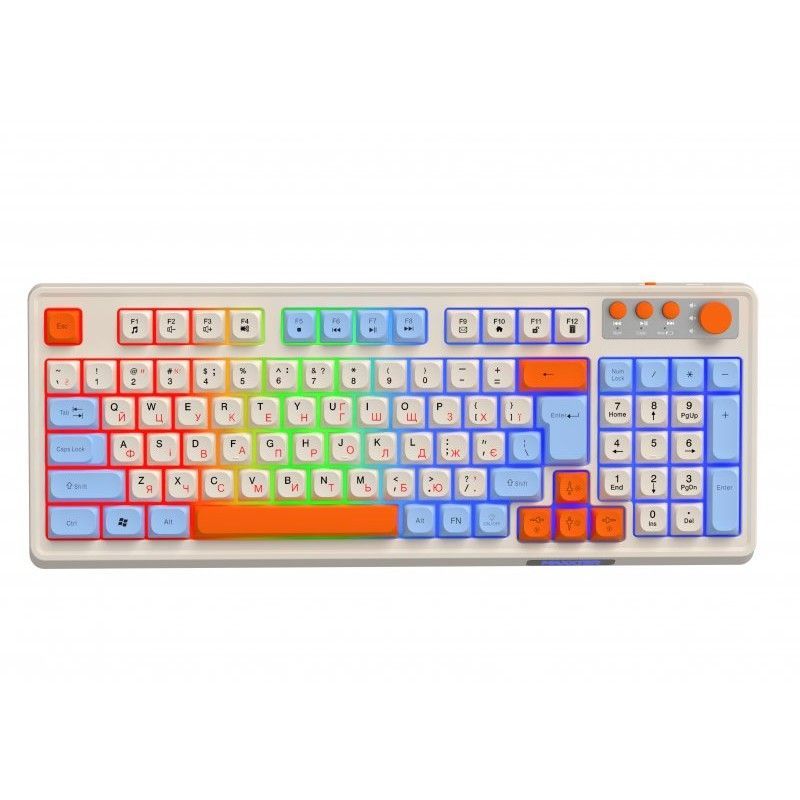 Клавиатура беспроводная Maxxter White (KBGW-3C01-UA)