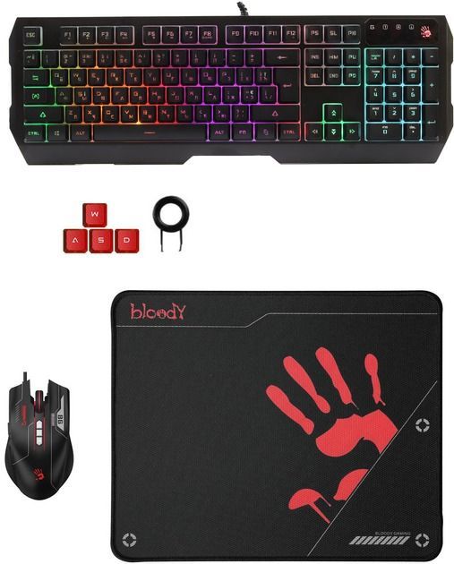 Комплект (клавіатура, миша) Bloody B1700 Black (B1700 Bloody (Black))