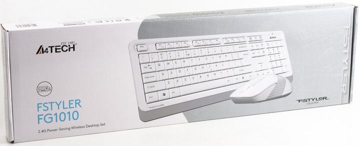 Комплект (клавиатура, мышь) беспроводной A4Tech Fstyler FG1010 White (FG1010 (White))