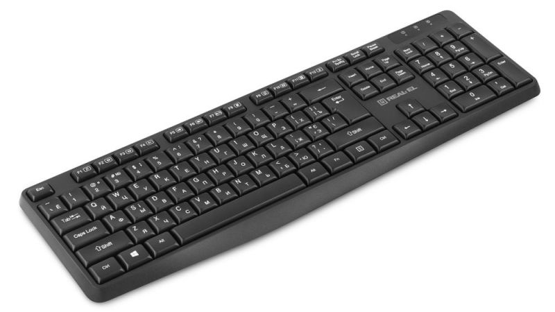 Комплект (клавіатура, миша) бездротовий REAL-EL Kit 551W Black (EL123100048)