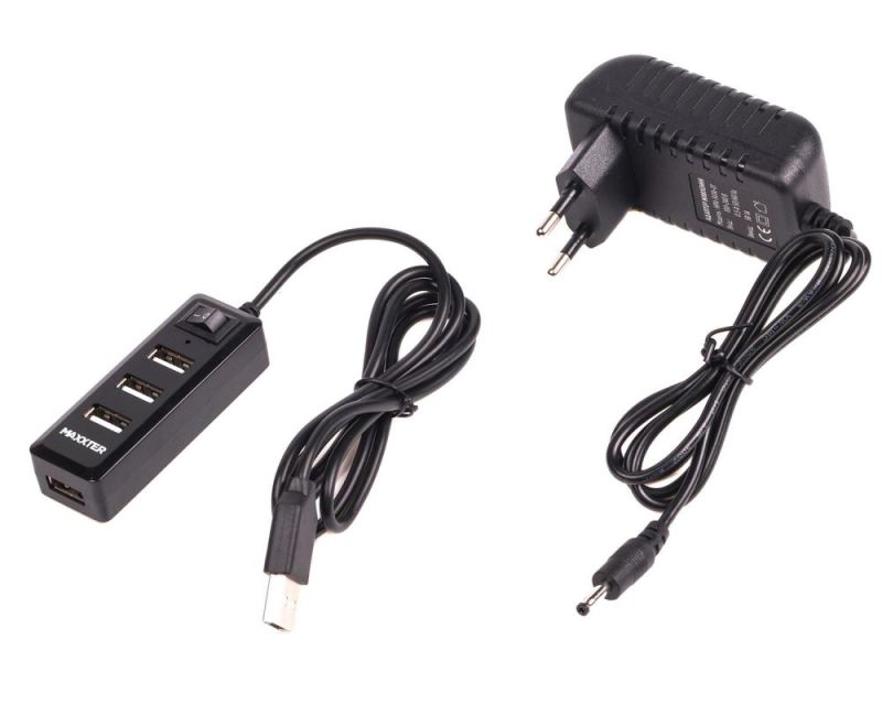 USB-хаб Maxxter 4 ports (HU2A-4P-AC-03)