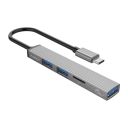 USB-хаб Orico AH-12F-GY-BP USB Type-C 3-в-1 (CA913541)
