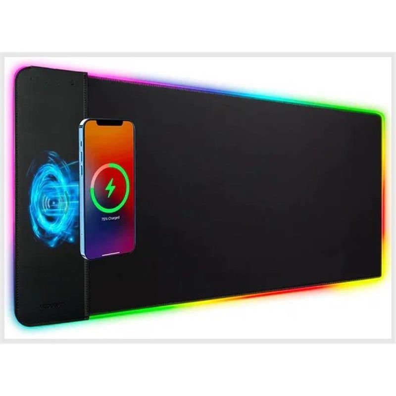 Килимок для миші з бездротовим зарядним пристроєм Choetech RGB Illuminated 15W Wireless Charging Mouse Pad (T543-F)