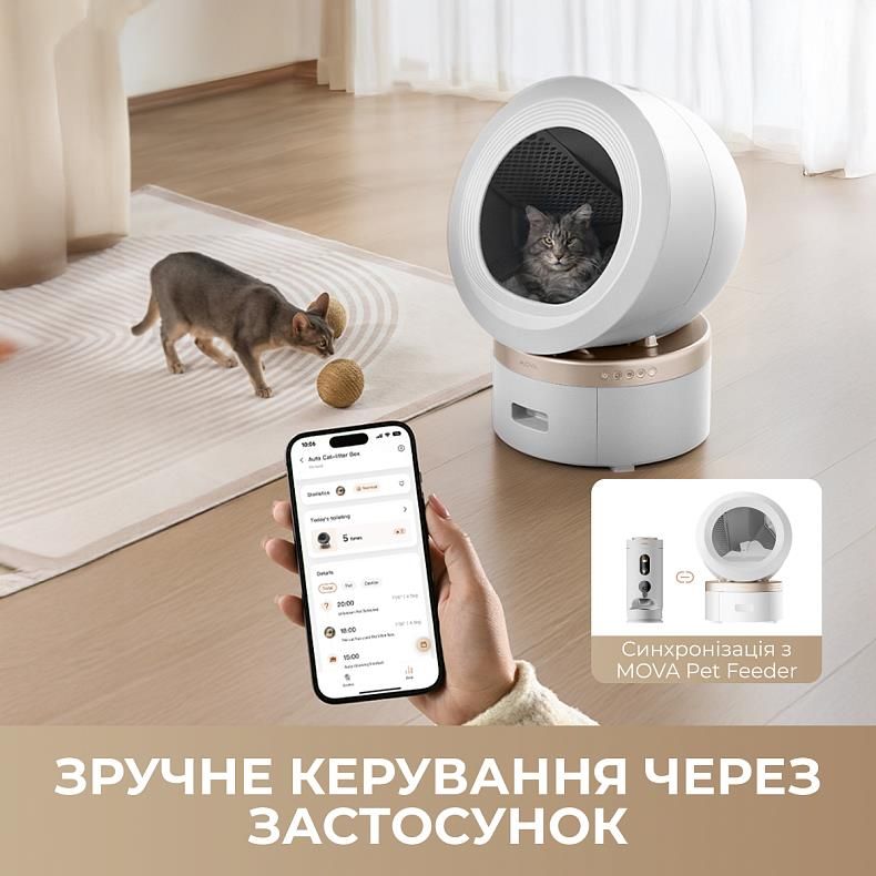 Автоматичний смарт туалет для кішок Mova LR10 Prime (LR10A)