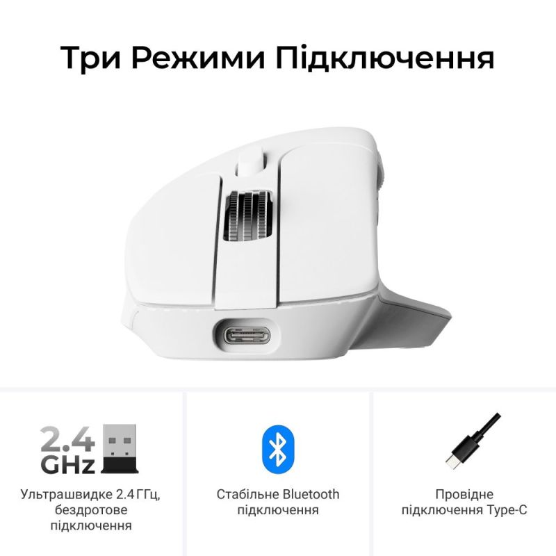 Миша бездротова Keychron M6S WL White (M6S-B72)