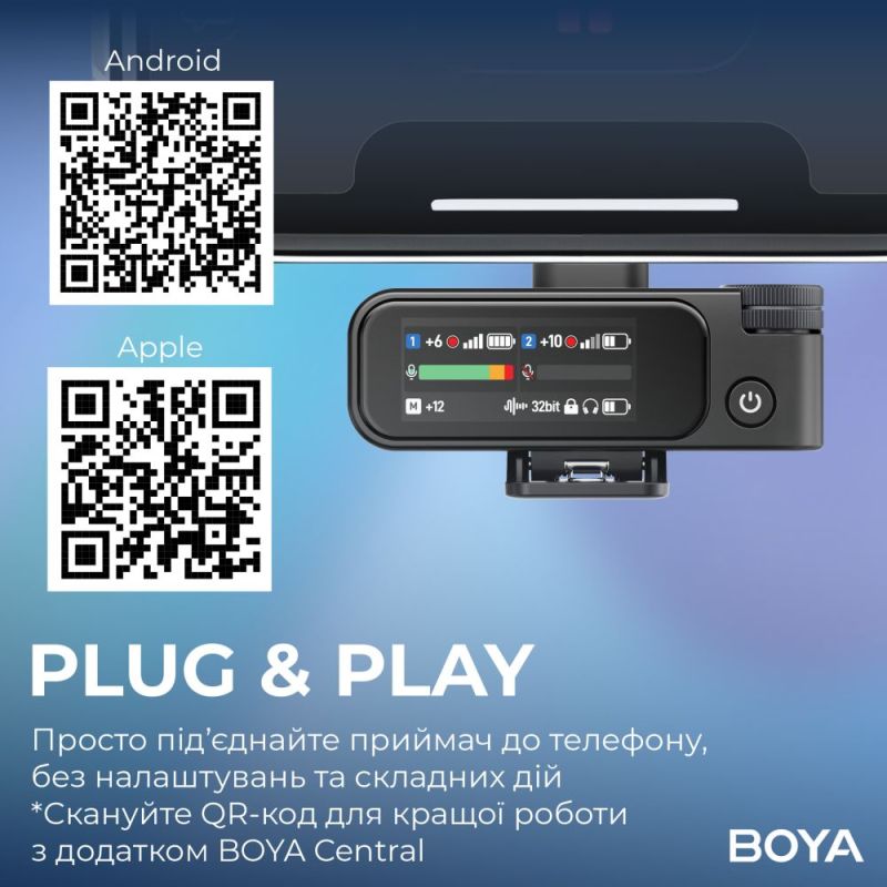 Мікрофон BOYA Type-C/TRS Black (MIC 2-02)