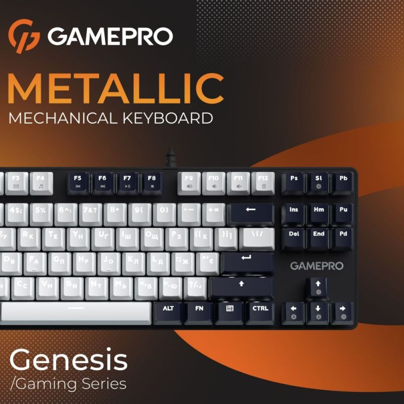 Клавиатура GamePro Genesis Metallic Outemu Red Swithes USB Black (MK110B)