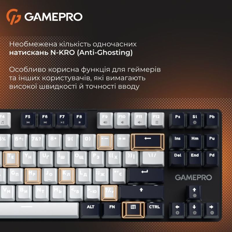 Клавиатура GamePro Genesis Metallic Outemu Red Swithes USB Black (MK110B)