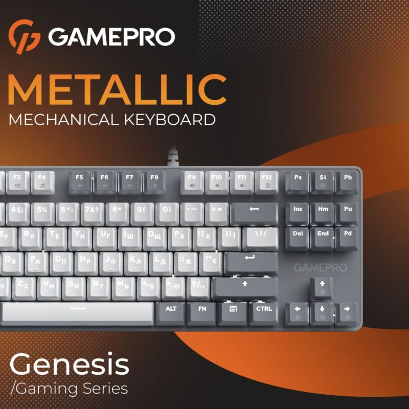 Клавіатура GamePro Genesis Metallic Outemu Red Swithes USB Gray (MK110G)
