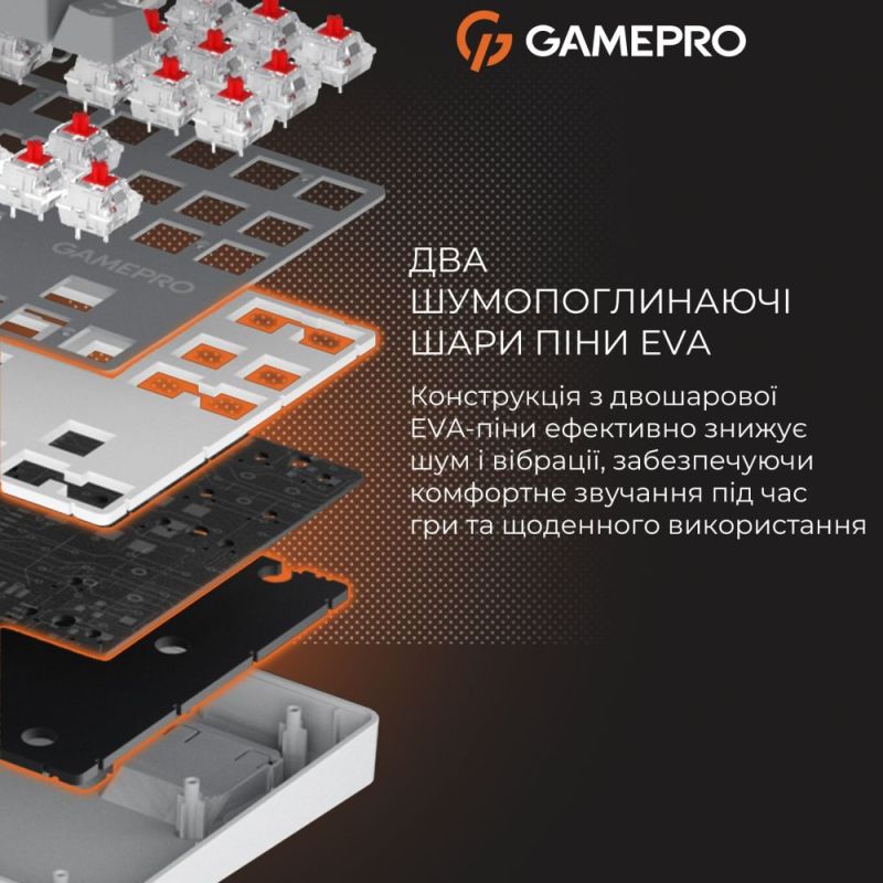 Клавіатура GamePro Genesis Metallic Outemu Red Swithes USB Gray (MK110G)