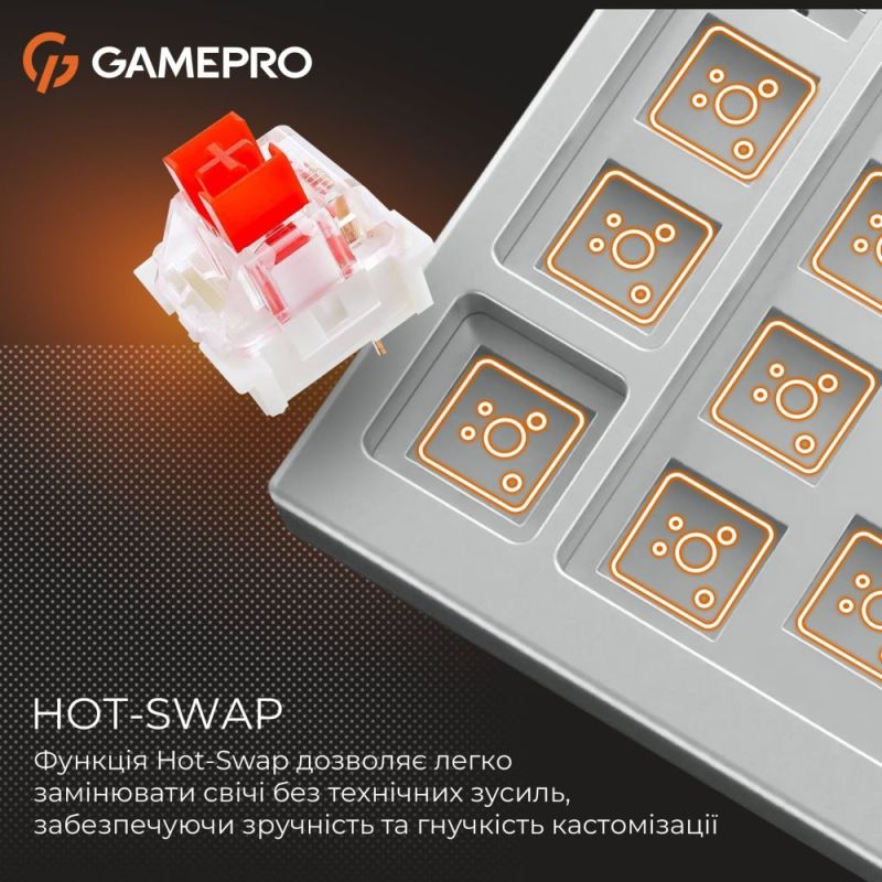 Клавиатура GamePro Genesis Joker Outemu Red Swithes USB Gray (MK124G)