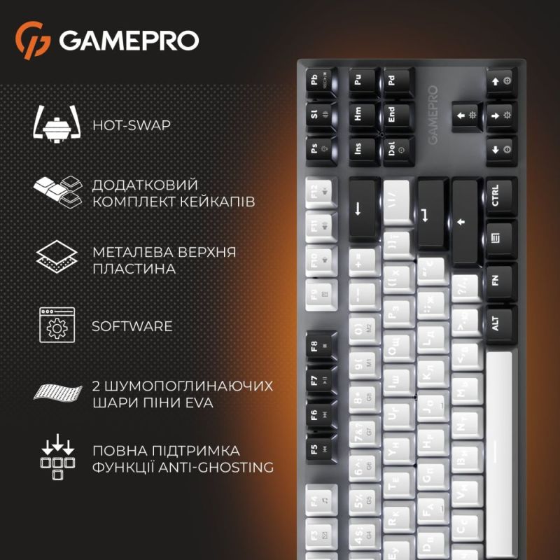Клавиатура GamePro Genesis Joker Outemu Red Swithes USB Gray (MK124G)