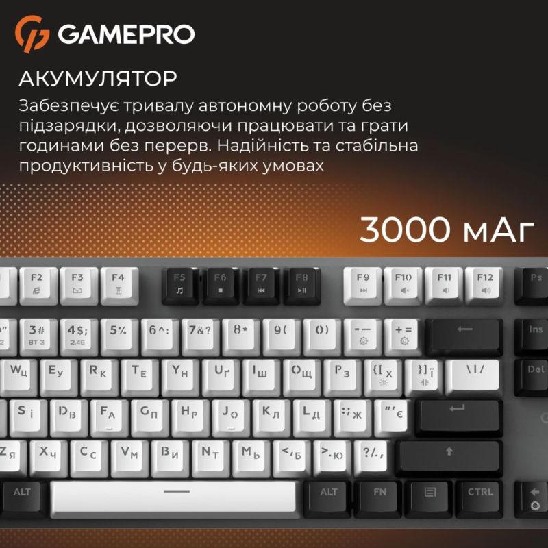 Клавіатура бездротова GamePro Genesis Joker Pro Gray (MK124G Pro)
