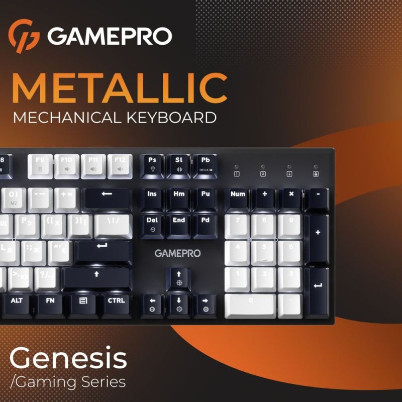 Клавіатура GamePro Genesis Metallic Outemu Red Swithes USB Black (MK144B)