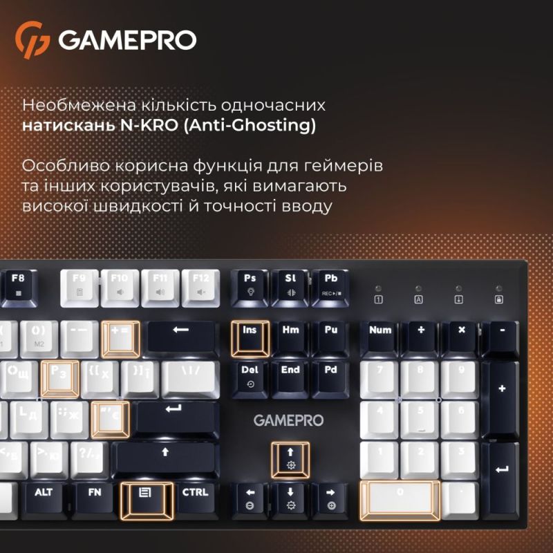 Клавіатура GamePro Genesis Metallic Outemu Red Swithes USB Black (MK144B)