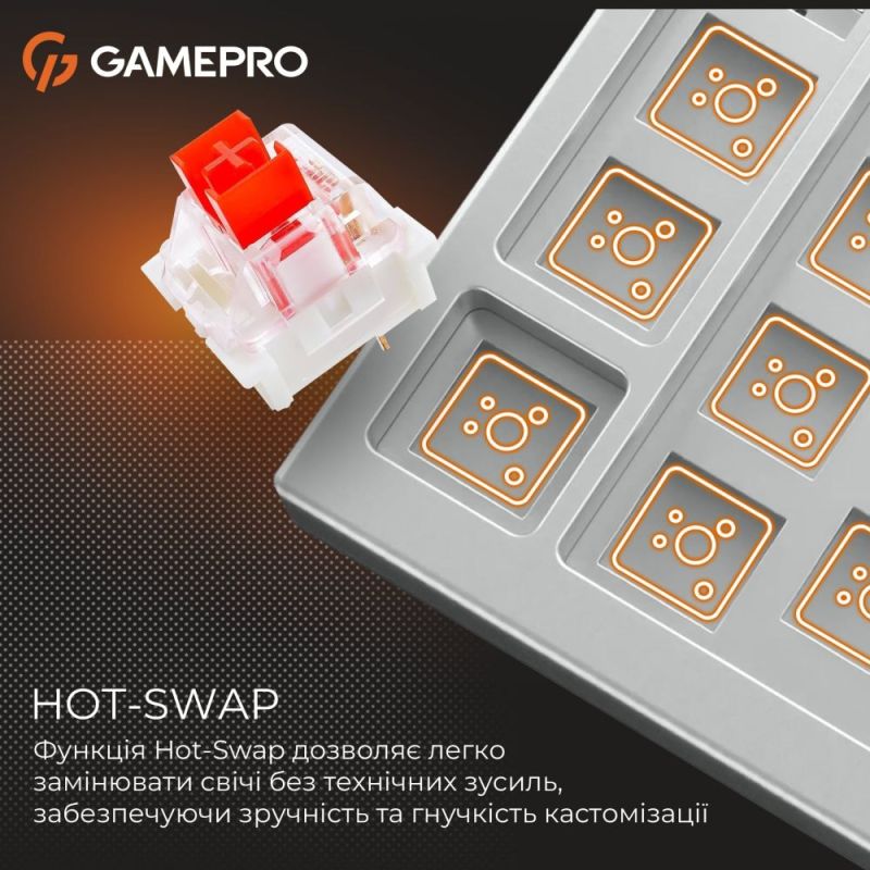 Клавіатура GamePro Genesis Metallic Outemu Red Swithes USB Gray (MK144G)