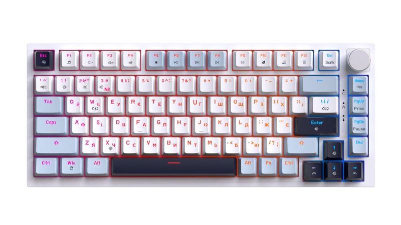 Клавиатура GamePro MK160 V2 Warden QLAB Sakura White (MK160-V2-BL-QS)