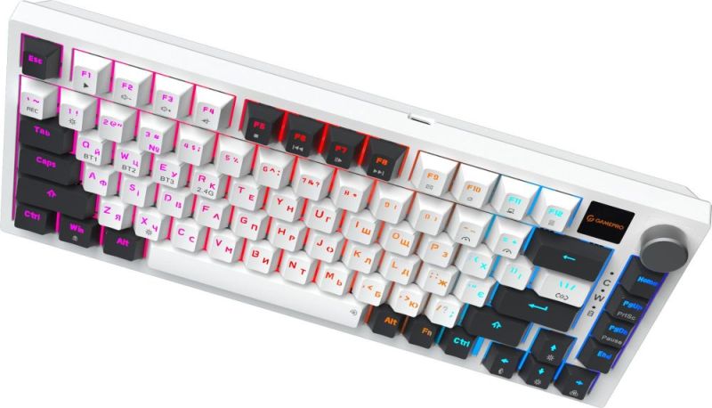 Клавиатура беспроводная GamePro Asgard Valhalla QLAB Sakura Switch White With Display (MK160-W-D-QS-PRO)