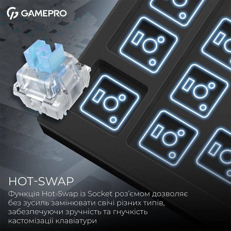 Клавіатура бездротова GamePro Asgard Valhalla Pro Black (MK160B-D-Pro)