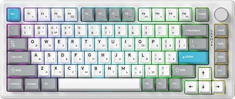 Клавиатура беспроводная GamePro Asgard Yord Keychron Super Red Switch White (MK266WH)