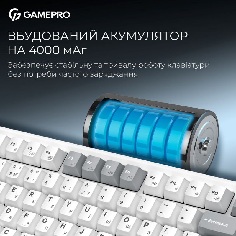 Клавиатура беспроводная GamePro Asgard Yord Keychron Super Red Switch White (MK266WH)