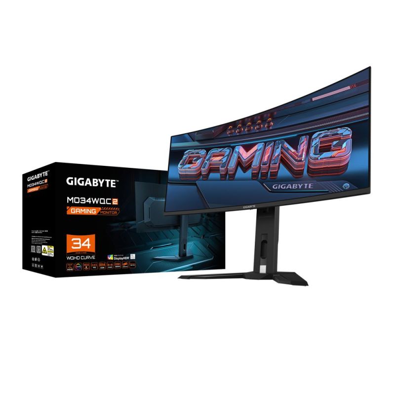 Монітор Gigabyte 34" Gaming OLED Black Curved 240Hz (MO34WQC2)