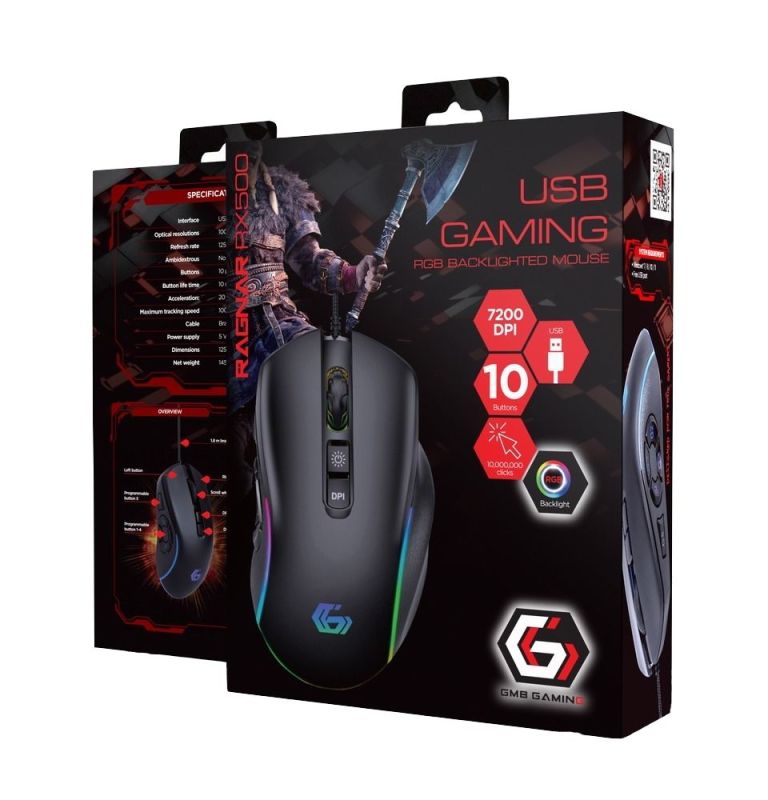 Миша Gembird Black (MUSG-RAGNAR-RX500)