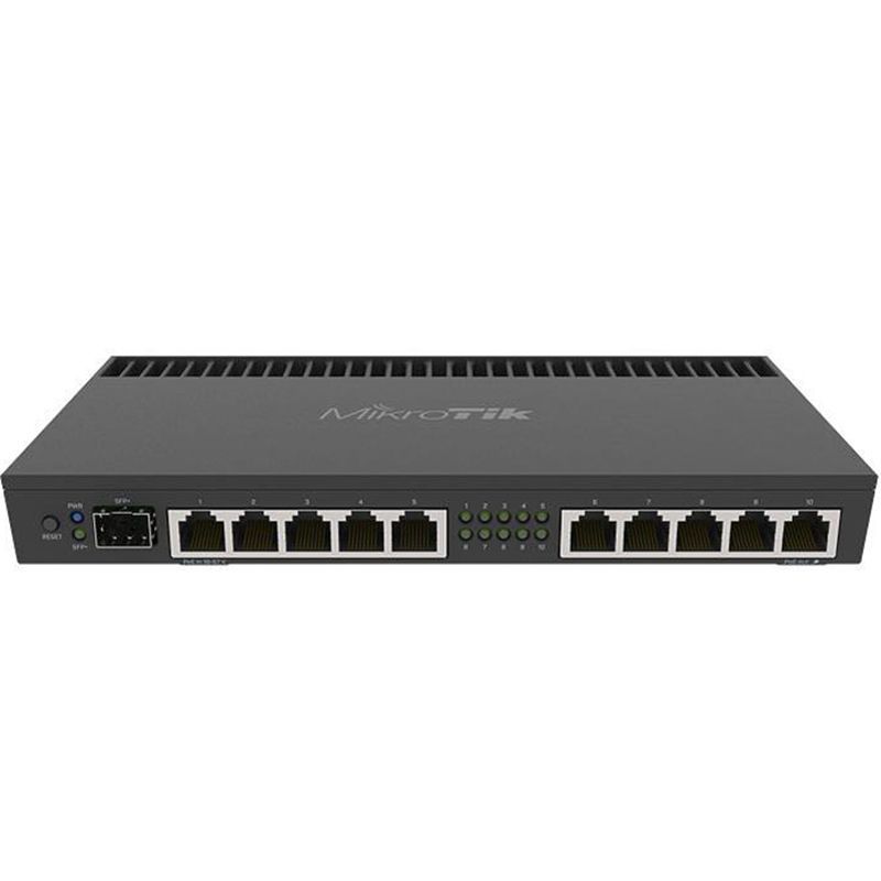 Маршрутизатор MikroTik (4x1.4 GHz/1Gb, 10x1GE, 1xSFP+) (RB4011iGS+RM)