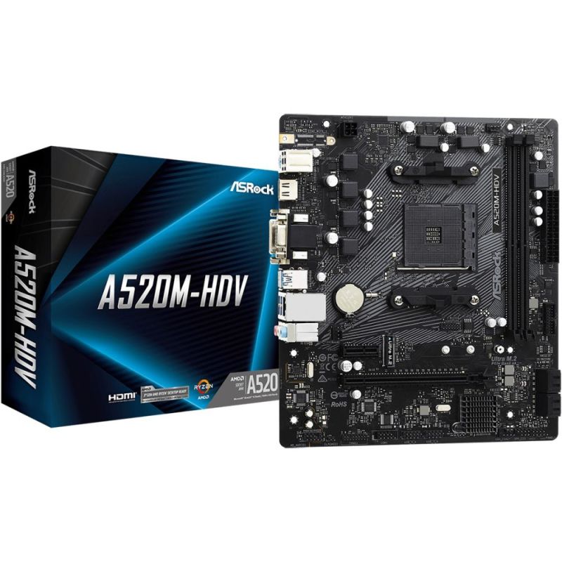 Материнская плата ASRock Socket AM4 (A520M-HDV)