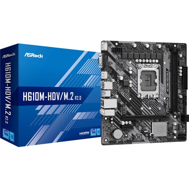 Материнська плата ASRock Socket 1700 (H610M-HDV/M.2 R2.0)