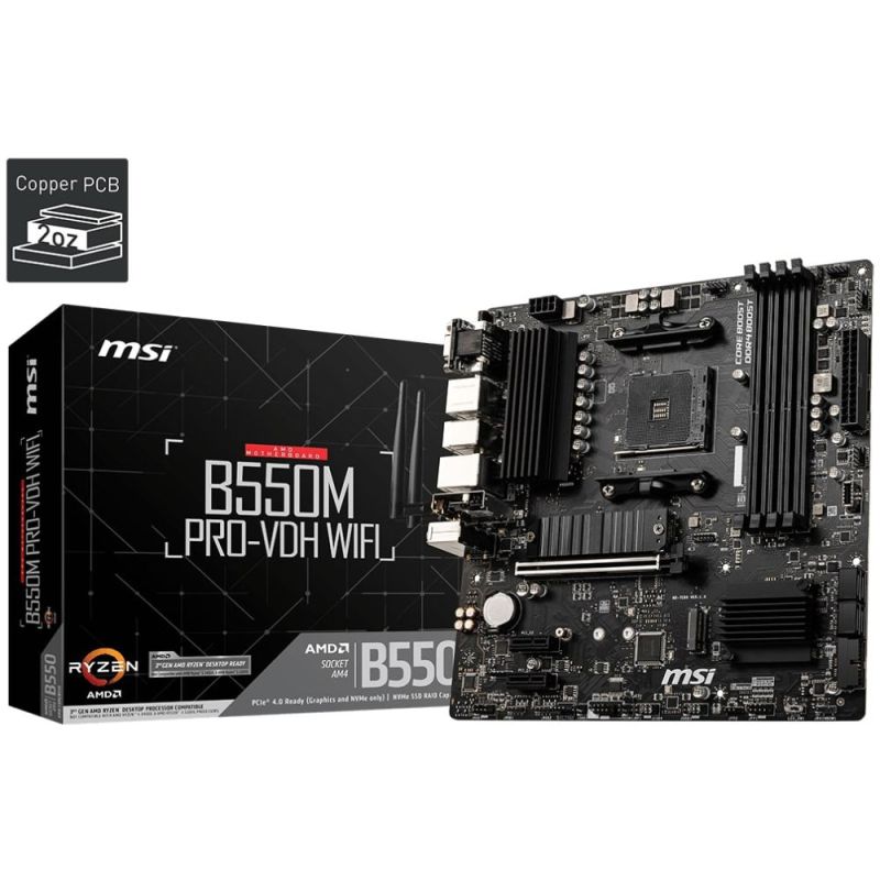 Материнська плата MSI B550M PRO-VDH Wi-Fi Socket AM4 (B550M PRO-VDH WIFI)