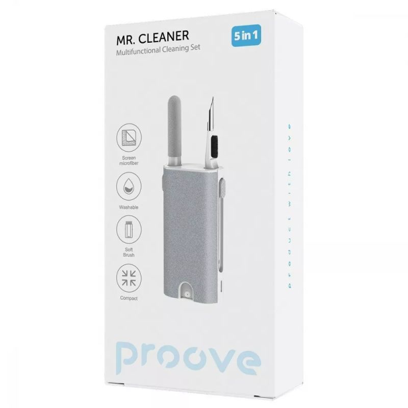 Многофункциональный набор Proove Mr. Cleaner 5in1 для чистки электроники и гаджетов White (MCS00000502)