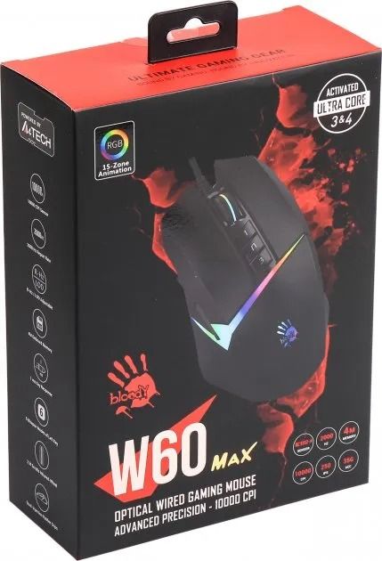 Мышь A4Tech Bloody W60 Max Stone Black (W60 Max Bloody (Stone black))