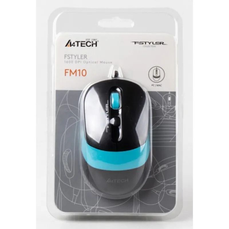 Миша A4Tech FM10 Black/Blue (FM10 (Blue))