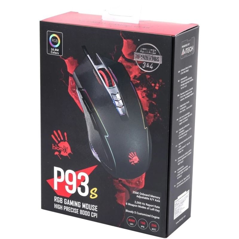 Мышь A4Tech P93s Bloody Black (P93s Bloody (Stone black))