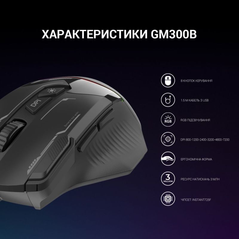 Миша GamePro Black (GM300B)