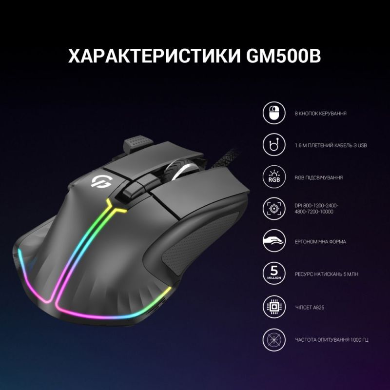 Миша GamePro Black  (GM500B)