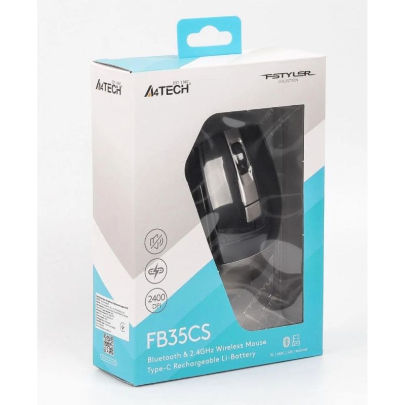 Мышь беспроводная A4Tech Fstyler FB35CS Smoky Grey (FB35CS (Smoky Grey))