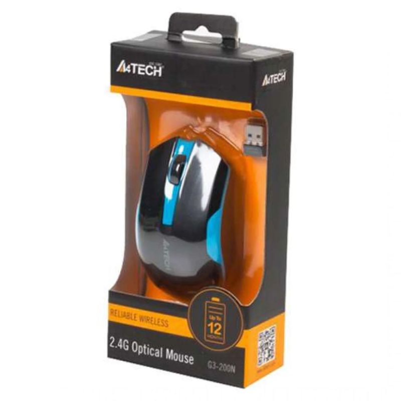 Миша бездротова A4Tech G3-200N Black/Blue USB V-Track (G3-200N (Black+Blue))
