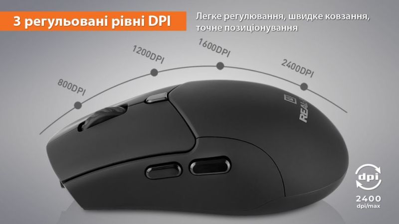 Миша бездротова REAL-EL RM-460W Black (EL123200048)