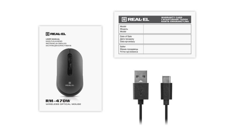 Миша бездротова REAL-EL RM-470W Dark Gray (EL123200049)